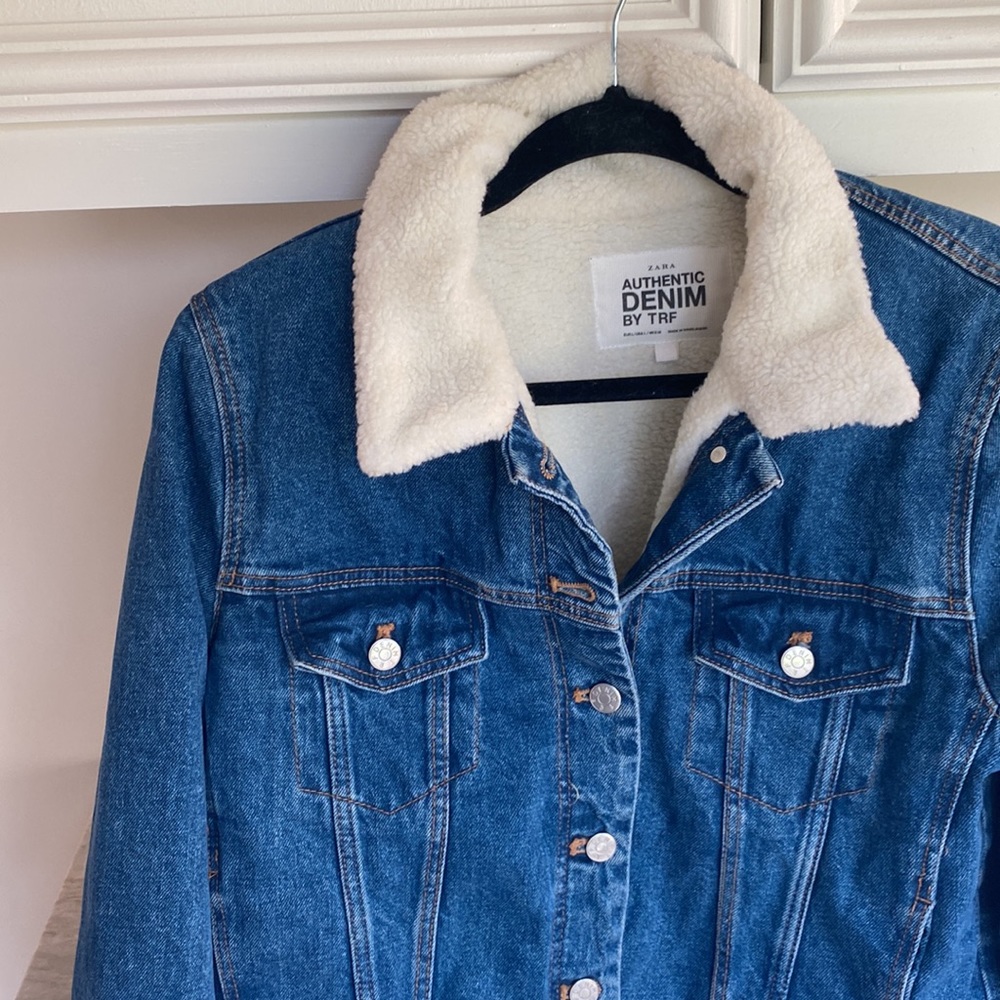 Super Cool Zara Denim with Sherpa Lining and Collar